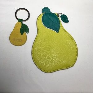Coach Italian Leather Pear Key Fob & Pebble Leather Coin Pouch